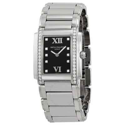 patek-philippe-twenty4-black-dial-steel-diamond-ladies-watch-491010a001 ...