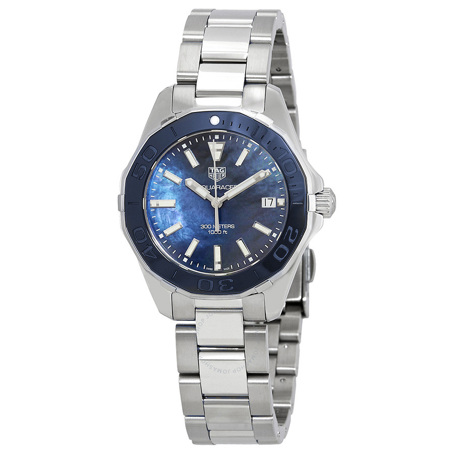 tag-heuer-aquaracer-blue-mother-of-pearl-dial-ladies-watch-way131s ...