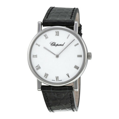 Elite Watches Chopard Classique Homme 18kt White Gold Leather Strap Watch 163154-1001