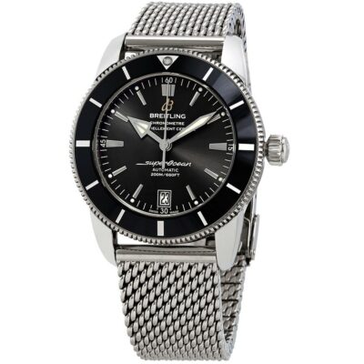 Elite Watches Superocean Heritage II Automatic 42 Black Ceramic Stainless Steel Watch AB2010121B1A1