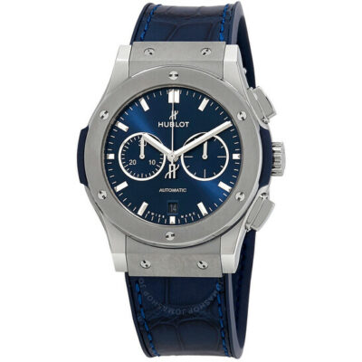 Elite Watches HUBLOT Classic Fusion Chronograph Blue Dial Blue Leather Watch 541.NX.7170.LR
